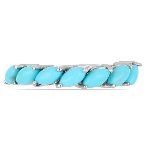 BUY NATURAL TURQUOISE GEMSTONE CLUSTER RING IN 925 SILVER